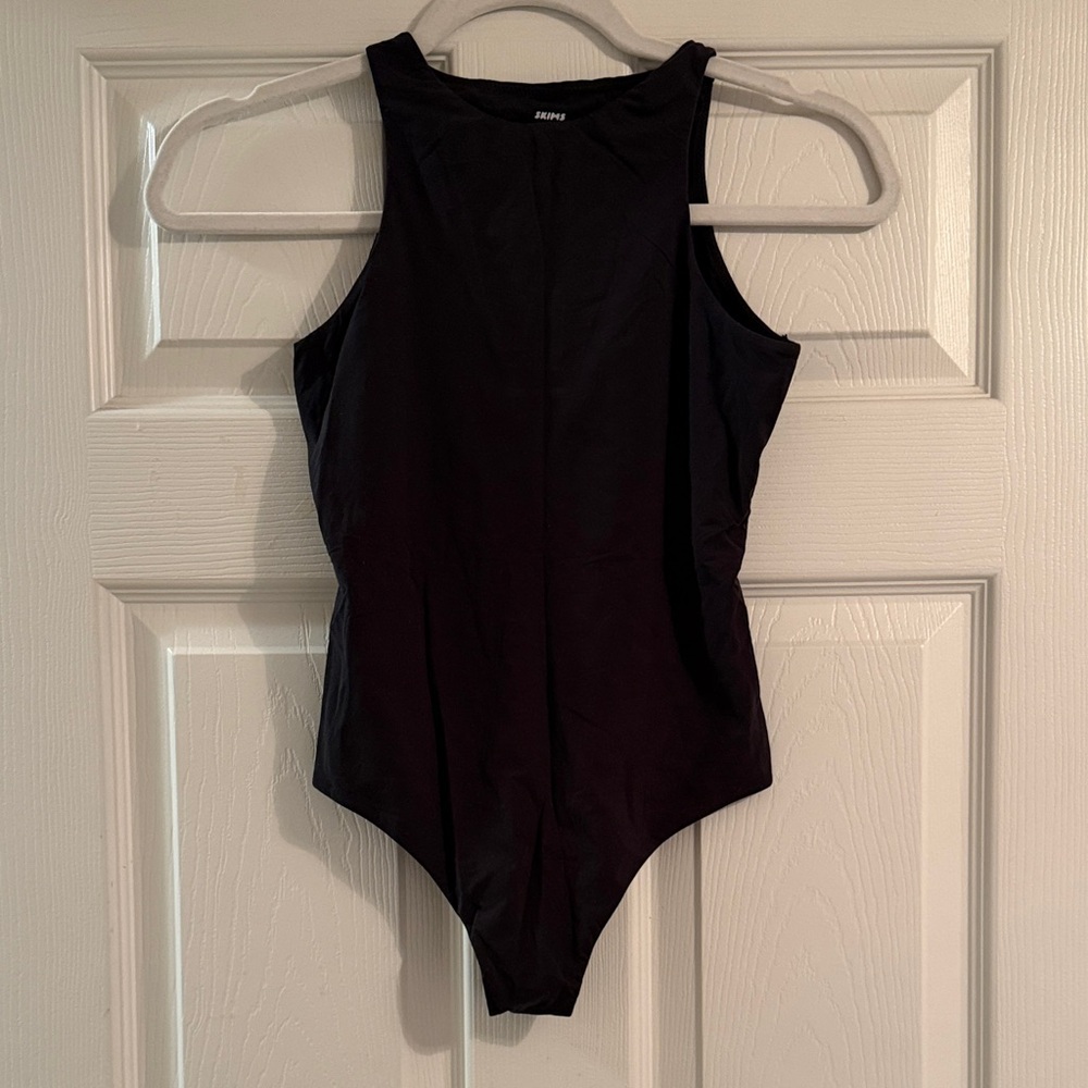 SKIMS Black Sleeveless Halter neck Bodysuit